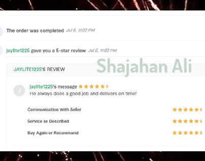Latest client review ⭐️⭐️⭐️⭐️⭐️ Shajahan Ali