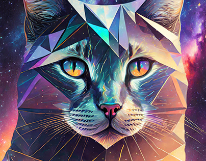 Space Cats - AI Assisted Illustration