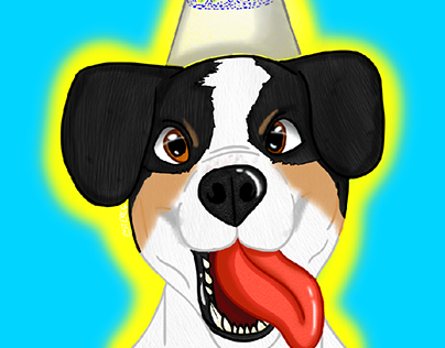 digital drawing of my dog 
open schedule