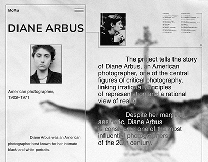Project thumbnail - Website about Diane Arbus