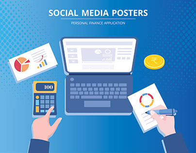 Personal Finance Application Social Media Posters