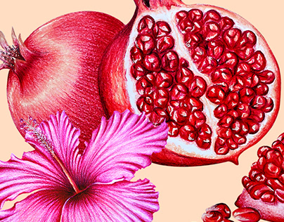 Organic pomegranate and hibiscus tea