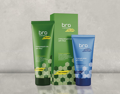 Упаковка и логотип для бренда BRO cosmetics