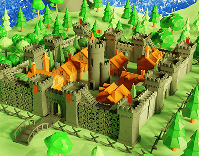 3D Low Poly Battle Castle