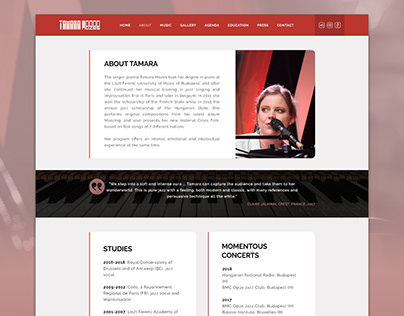 Web Design and Site for a Musician
