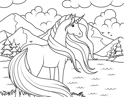 Coloring pages with unicorns