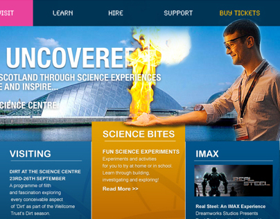 Glasgow Science Centre - website concept