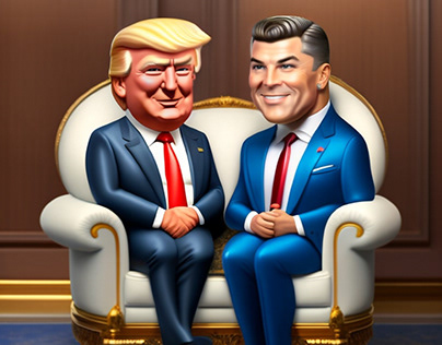 Ranoldo and Trump Caricature