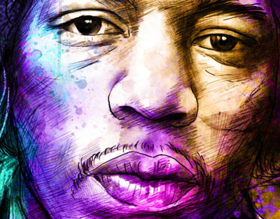 Purple Haze (Jimmy Hendrix portrait)