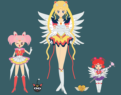 Sailor Moon, Chibiusa and Chibi Chibi