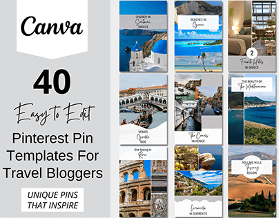 Pinterest Pin Templates Travel Blogger