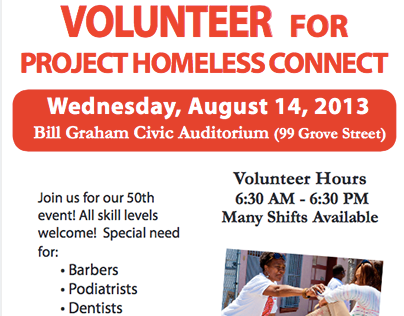 Project Homeless Connect volunteer flyer