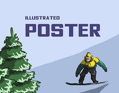 illustrated poster for a snowboard event