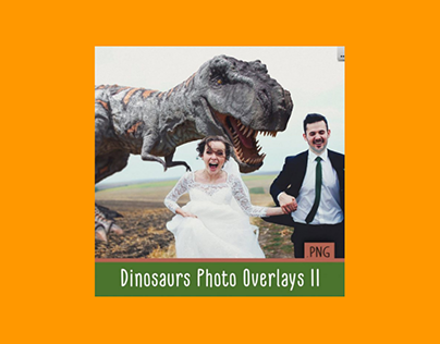 Dinosaur Overlay Bundle: 34 PNG Photo Overlays