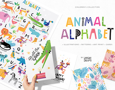 Animal Alphabet. Clipart & Pattern