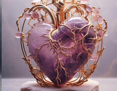 3D photoshop design heart by Adobe and AI