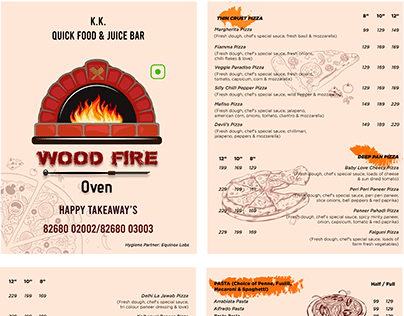 Menu Design for WoodFire Oven