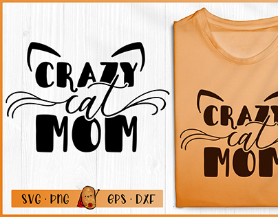Crazy cat Mom T-shirt Design