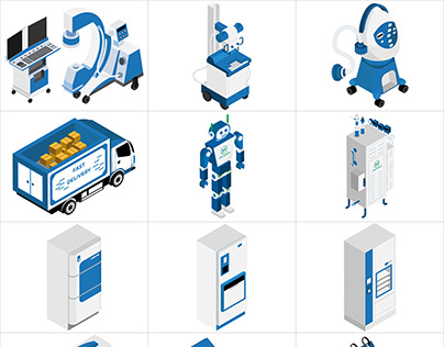 Medical Website Isometric Icons (Completed Project)
