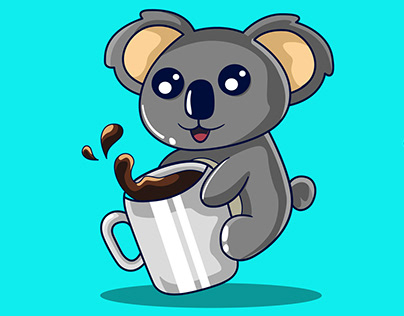 Koala Coffee Illustration
