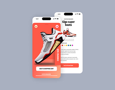 Mobile application with custom sneakers
