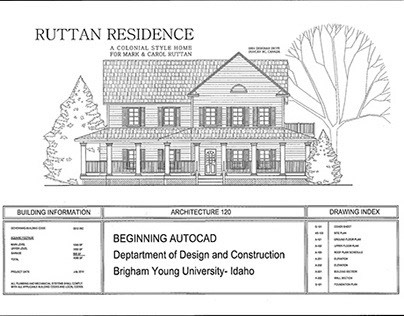 AutoCAD- Colonial House Plans