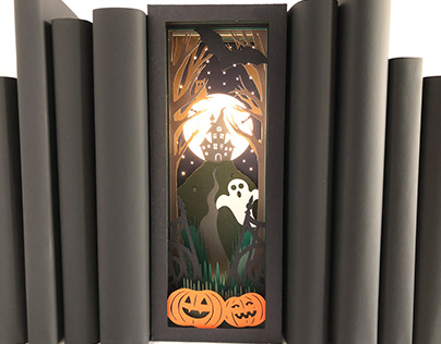 Haunted House Book Nook Paper Shadow Box
