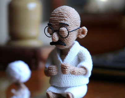 Miniature Crocheted Figures created in Mid Journey