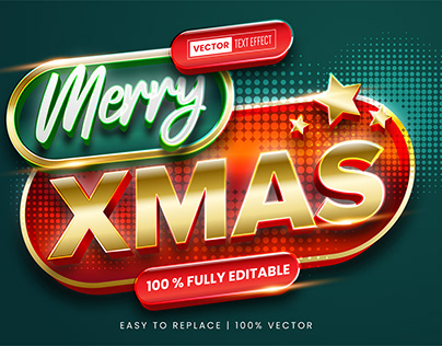 MERRY CHRISTMAS 3D EDITABLE TEXT EFFECT. FREE DOWNLOAD
