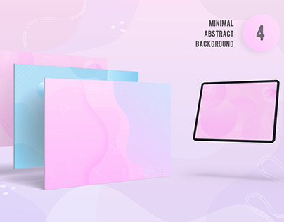 4 abstract backgrounds in pink, blue and pastel colors
