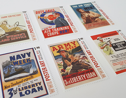 WWII Poster Art - NZ stamp issue