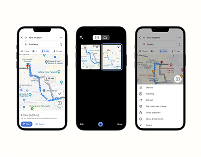 Enhancing Google Maps mobile app with tab features