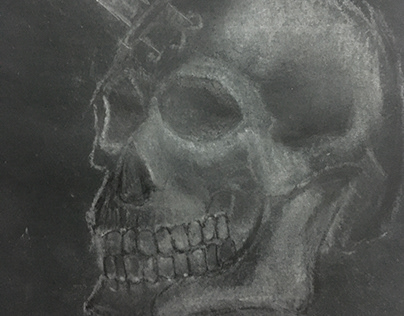 Skull Drawing Using Chalk
