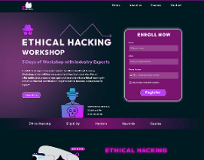 Landing Page for Ethical Hacking Workshop.