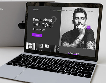 Landing page for art studio tattoo