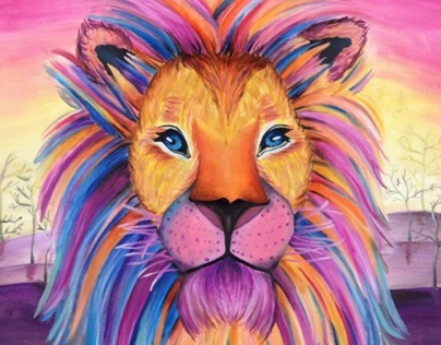 Lion painting