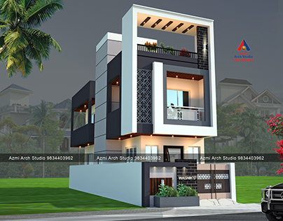 modern house front 3d elevation designer in #nagpur