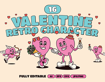 Valentine Retro Character