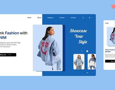 Landing page of a fashion website