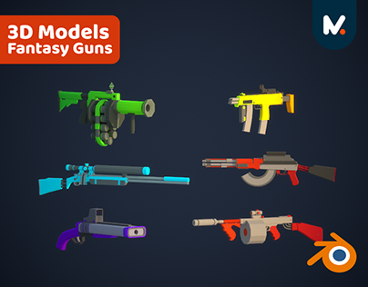 Game Asset - Fantasy Guns 3D| N•