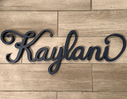 Hand Lettered Wood Name