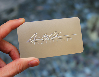 Stainless Steel Business Card With Etched Signature