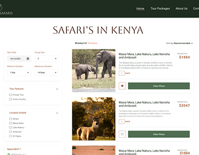 African Safari Tour Website