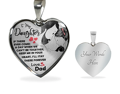 To My Daughter Heart Pendant-Dad