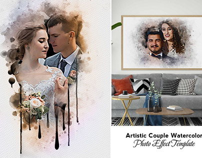 Artistic Couple Watercolor Effect