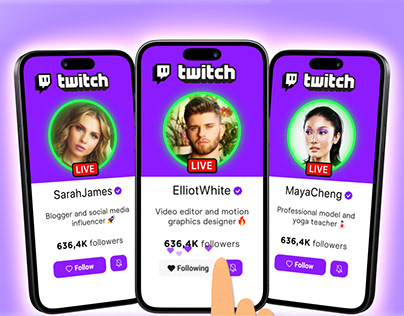 🔥 Twitch 3D Phone Animation - Follow Call to Action