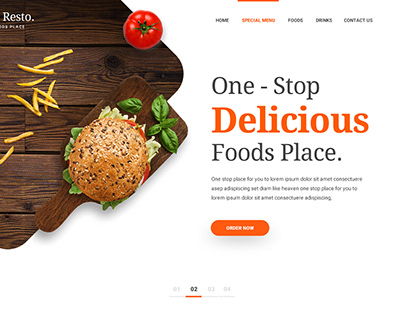 Hailal Resto Foods Hero Header Template Design