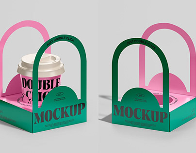 Coffee Cup With Holder Mockup Set