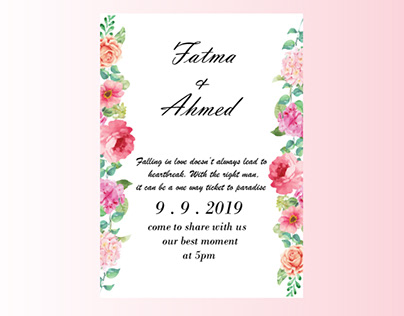 Pinky Wedding Invitation
