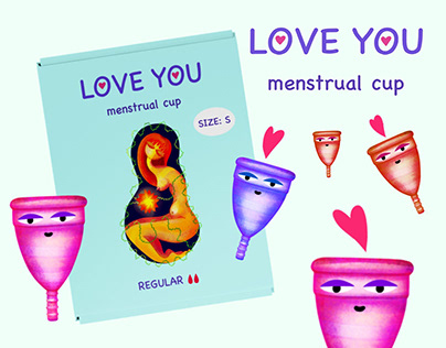 Menstrual cups. LOVE YOU. Packaging concept